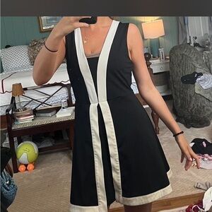 ANTONIO MELANI Black Dress with Cream Trim